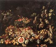 RECCO, Giuseppe Still-Life with Fruit and Flowers Sweden oil painting artist
